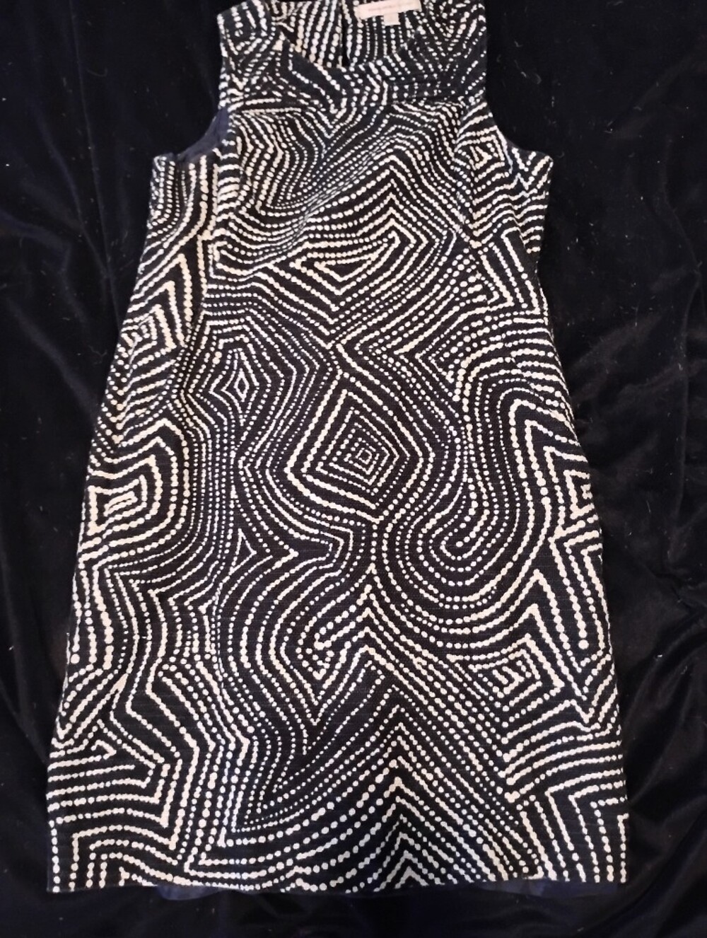Banana Republic Black & White Abstract Dot-Print Midi Dress